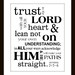 Scripture Art Print Christian Subway Style Proverbs 3 5-6  8 X 10