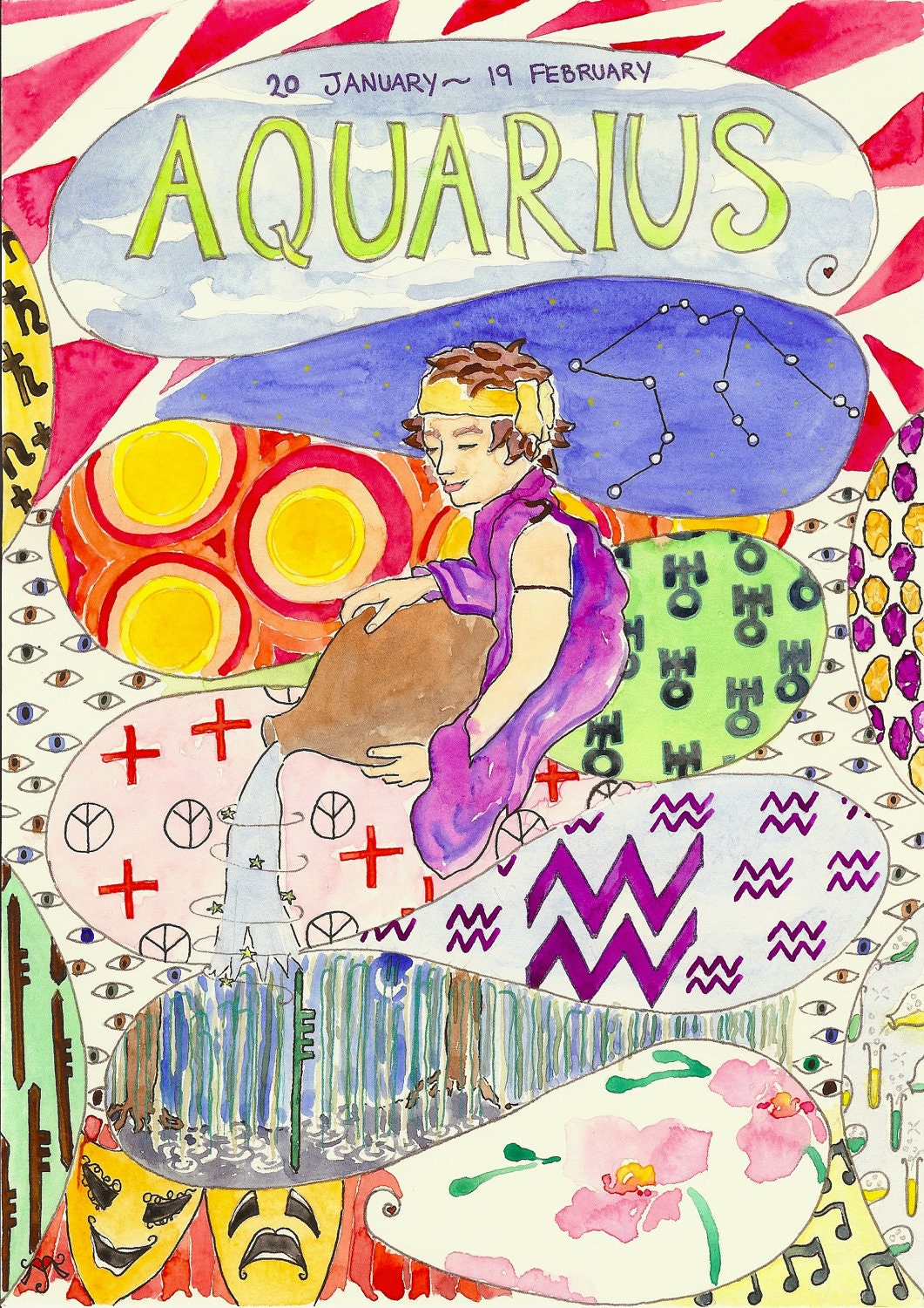 Aquarius Birthday Card