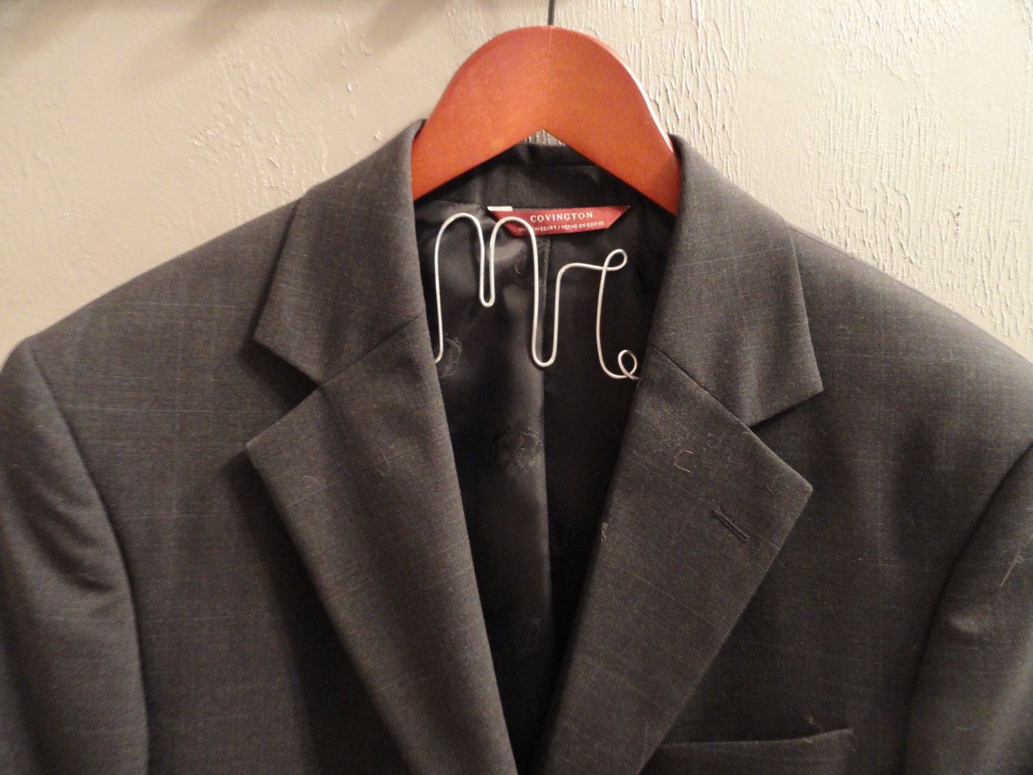 Wedding Wire Hanger Set - Mr.& Mrs. set of two personalized wire hangers