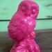 hot pink owl - upcycled figurine