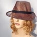 Summer fashion, modern brown women panama hat, sinamay sun hat