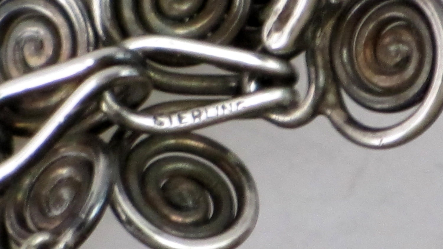 Vintage Sterling Silver Scroll Bracelet