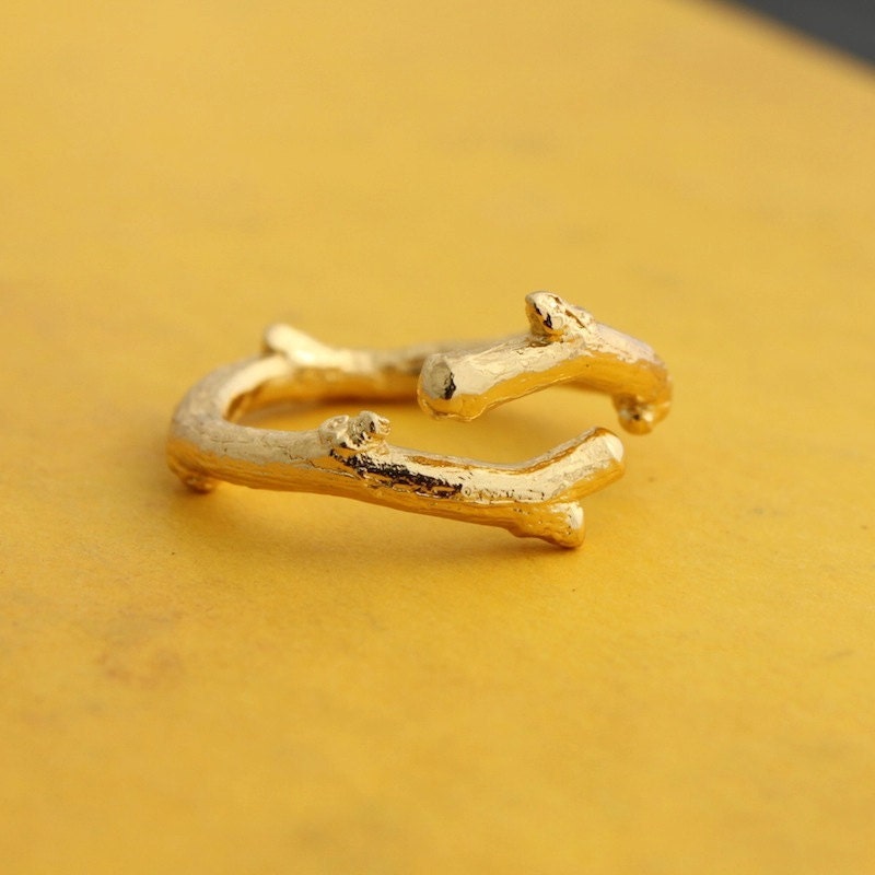 Open Twiggy Ring in 14K Polished Finish.