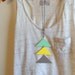 triangles necklace - mint, yellow, grey - oxidized silver chain - extra long chain