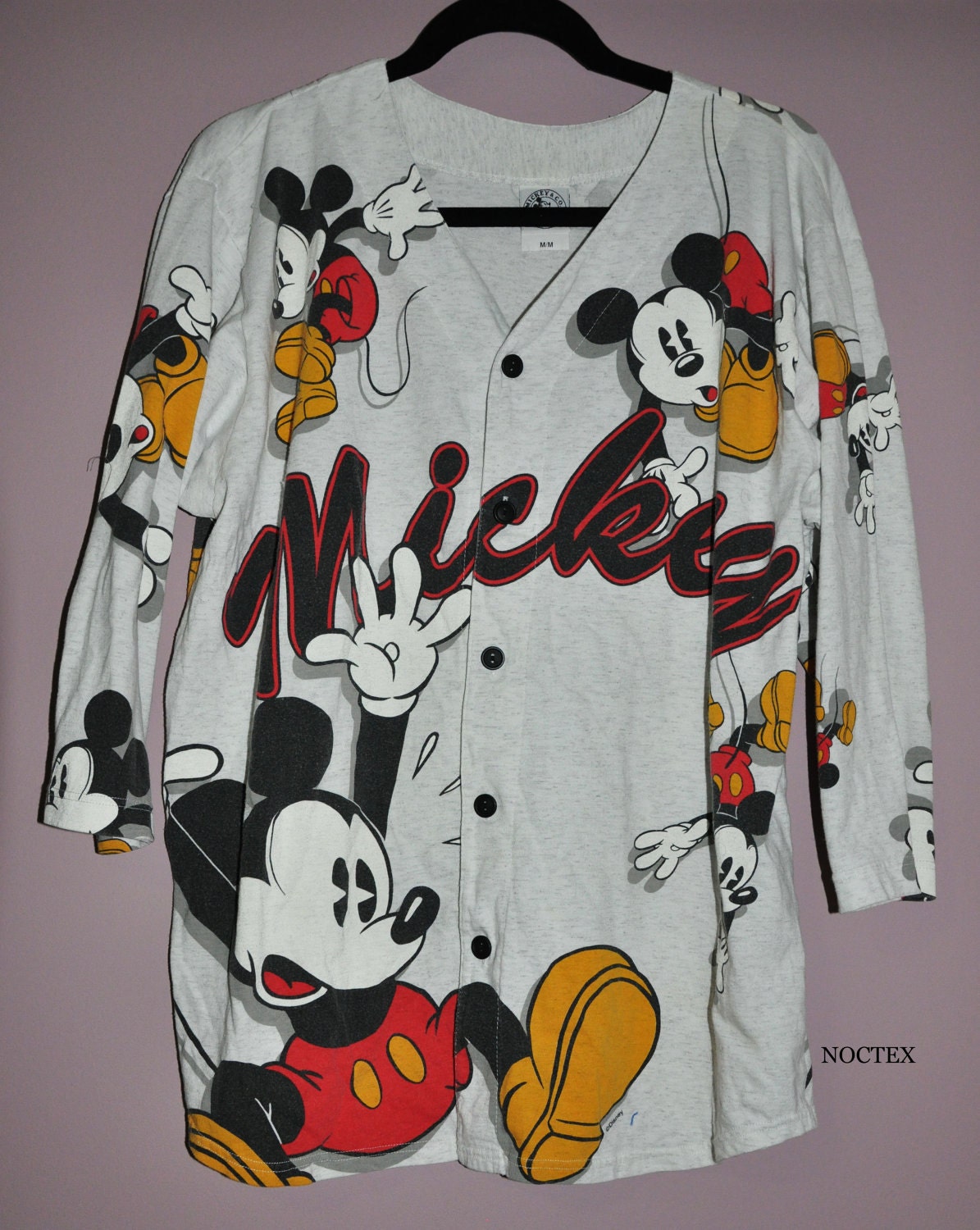 IMMEDIATE RESERVE - Vintage Retro Baggy Mickey Mouse Baseball Cardigan