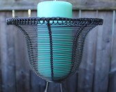 Modern Black Metal Candle Holder upcycled 