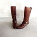 Equestrian Dream Brown Leather Buckle Boots with Studs Size 8