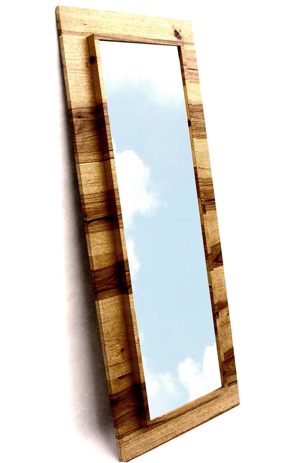 Modern Foyer Mirror  Wall Mirror Home Decor Office Rustic Hickory - Framed 25" x 63" Floor Mirror Large Mirror Vanity Bedroom Mirror