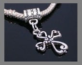 2pcs Silver Cross Charms Cute Gothic Pendants Fit Charm Bracelets Handmade Jewelry