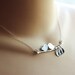 Personalized Mommy's Lovebirds Necklace Hand Stamped Sterling Silver Name Initial Necklace Kissing Birds Branch NecklaceMothers Day