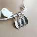 Personalized Mommy's Lovebirds Necklace Hand Stamped Sterling Silver Name Initial Necklace Kissing Birds Branch NecklaceMothers Day