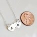 Custom Initial Heart Necklace - Sterling Silver Double Heart Love Necklace - Valentines Day Anniversary Gift