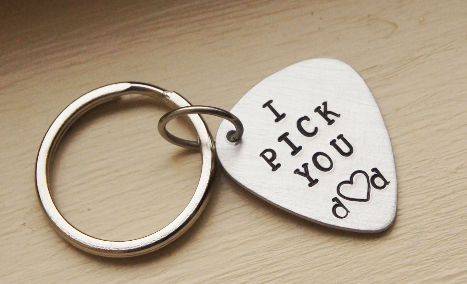Custom Guitar Pick Keychain - Aluminum Personalized Pick - Customized music lovers Gift for Him - Valentines Day Grooms Gift