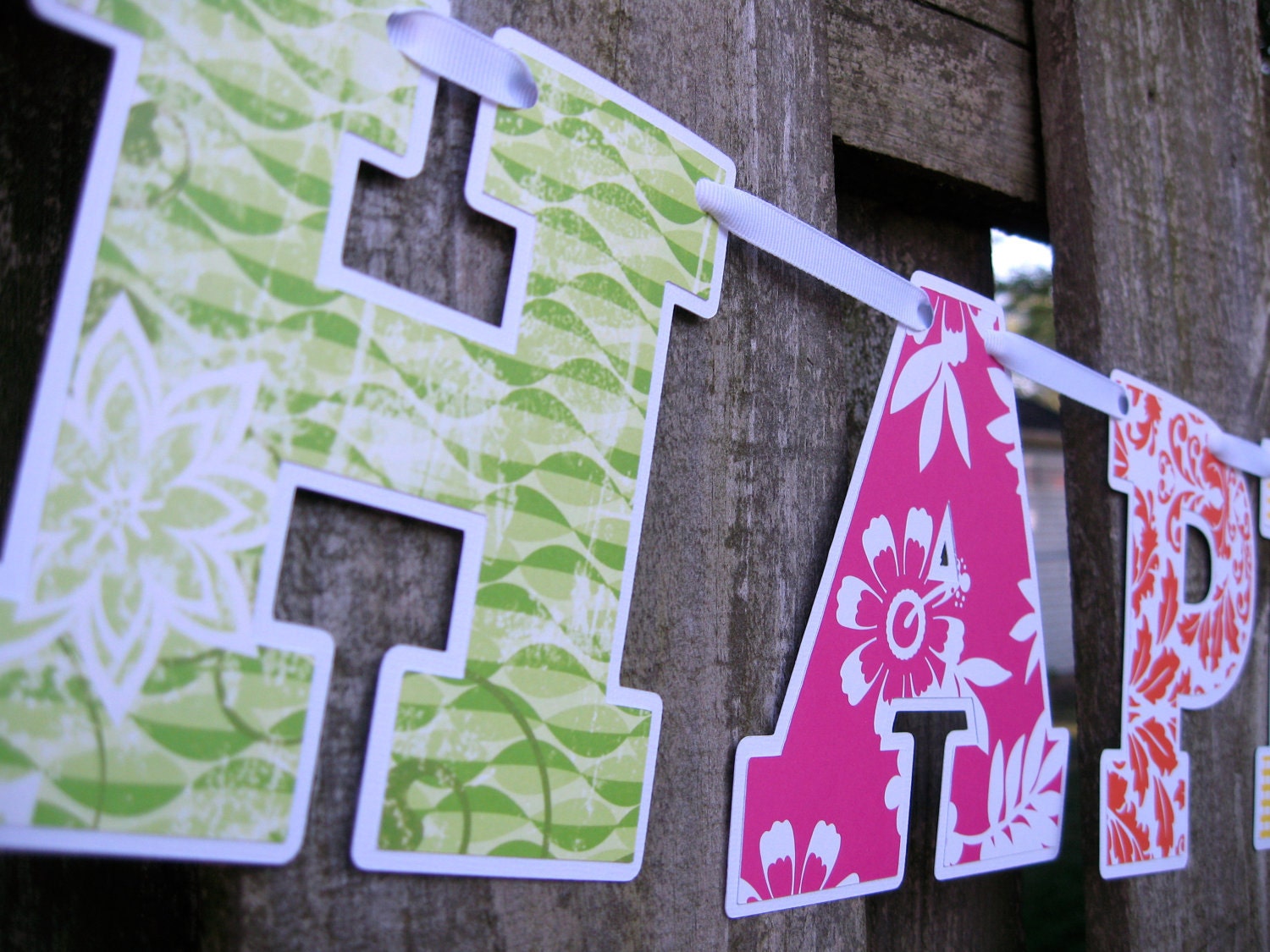 Birthday Banner - Bright Colors - Cut Out Letters