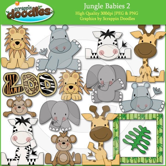 Jungle Babies Clip Art By Scrappindoodles On Etsy