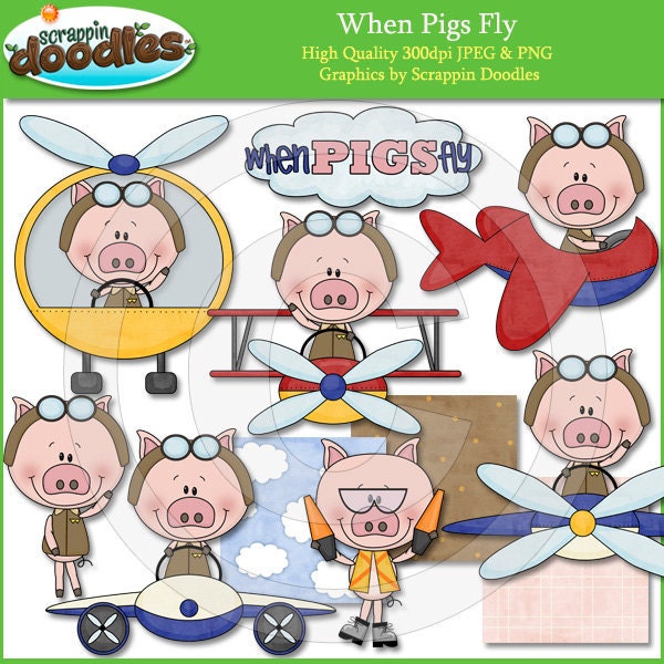 when pigs fly clipart - photo #19