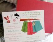Set of 12 Stork Baby Shower Invitations