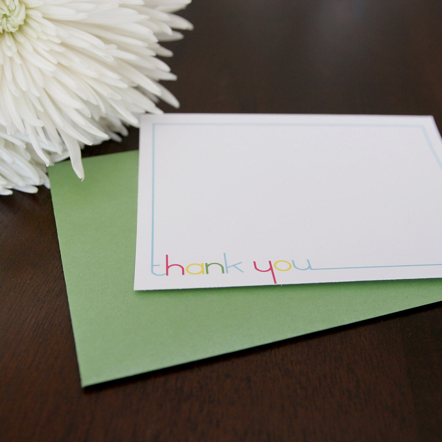 Set of 12 Colorful Thank You Cards