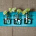 Wall Vase Aqua - Mason Jars and Barnwood - Pints