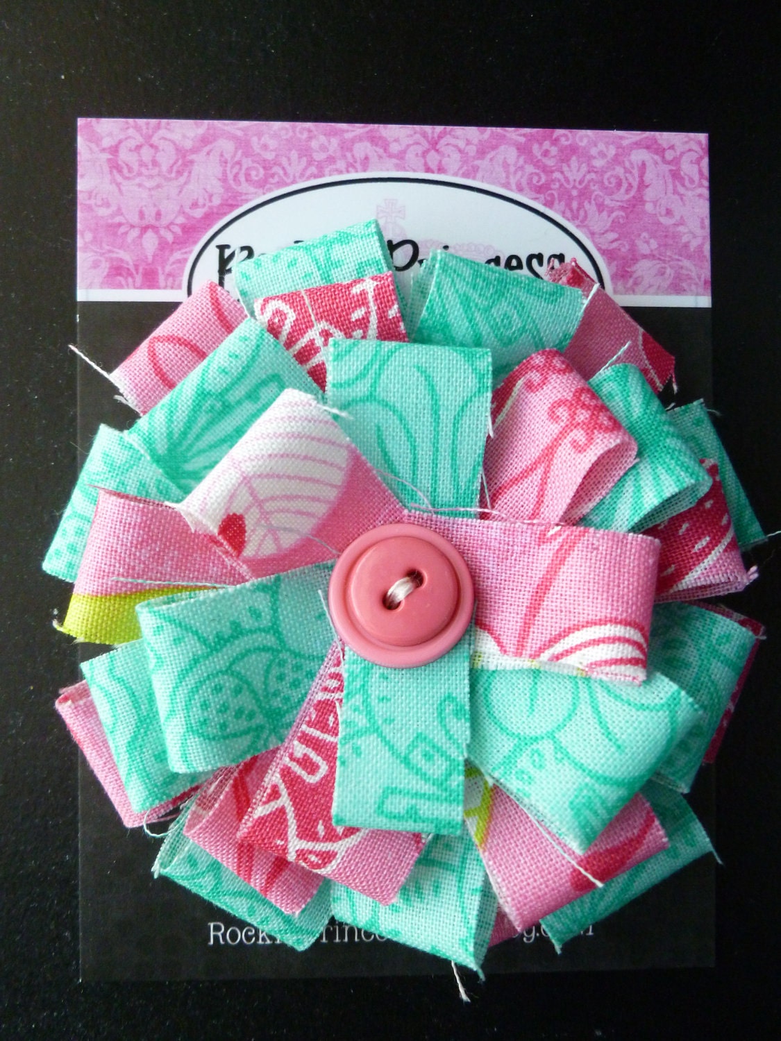 Loopy - Scrappy - Large Fabric Flower Hair Clip - Hair Bow - Hand Sewn