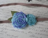 Periwinkle and Blue Baby Girls Headband Felt Flower Headband for Newborns Infants Toddlers Adults Baby Girls Headbands