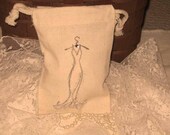 French Elegant Dress Muslin Pouch Favor Bag Black Tie Collection ECS