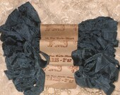 French Inspired Seam Binding Ribbon Distressed and Scrunched  - Deep Water Blue - French Marche (SB1c005)