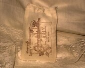 Christmas Collection Muslin Favor Bag Vintage Post Card Design Christmas Collection ECS