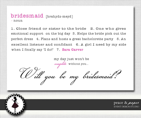 Will you be my Bridsmaid - Bridesmaid Cards