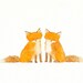 Two Red Foxes - Original Watercolor Painting