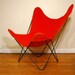 Knoll Hardoy Butterfly Chair - Mid Century Modern Orange B.K.F. Chair