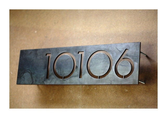 Modern House Numbers - Offset 5 Numbers