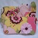 Wipes case and baby changing pad gift set with matching bib and ribbon taggie in Alexander Henry's Pink Kleo// FREE Pacifier Clip with Order