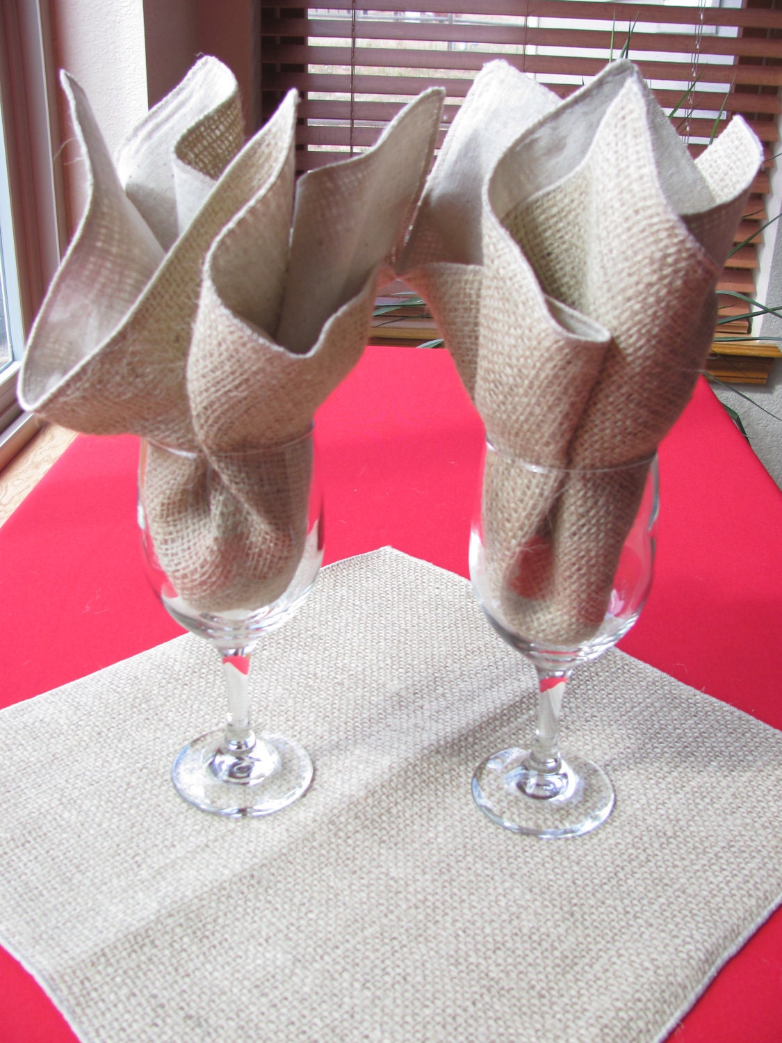 4 Burlap with osnaburg napkins