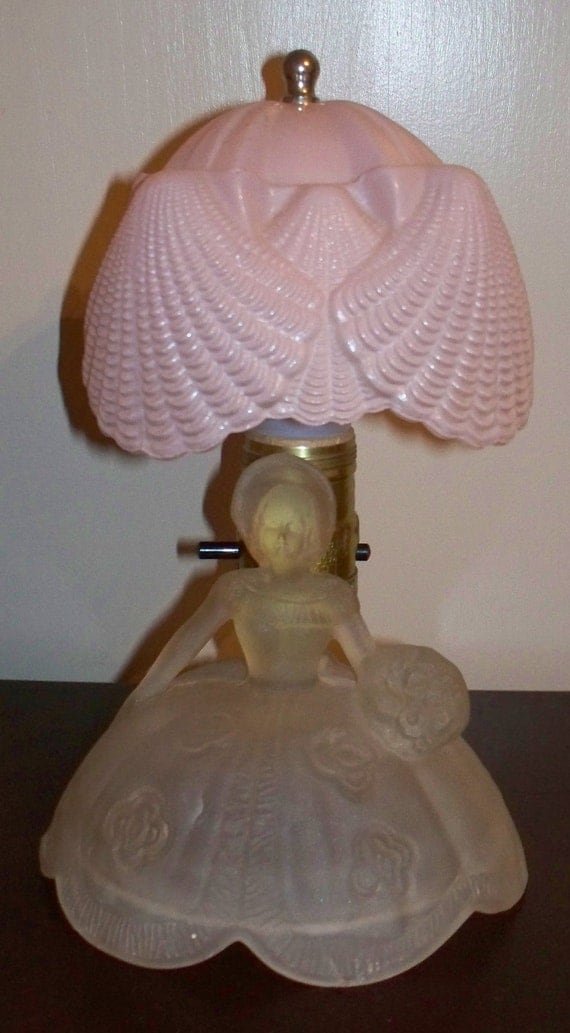 Boudoir Glass Lamp Southern Belle Figural Hoop by vintagesouthwest
