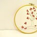 Spring Love Birds, Red Wall Hanging, Hoop Art, Home Decor, Children's Room, Folk Art, Cottage Chic