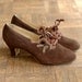 NOS 1930s enna jettick oxfords / 30s brown suede shoes / size 6.5 / size 37