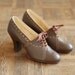 vintage NOS 1930s shoes / 30s brown leather oxfords / size 5
