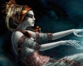 Gothic Noir Print 11x14 Print Genie Dark Fantasy Art