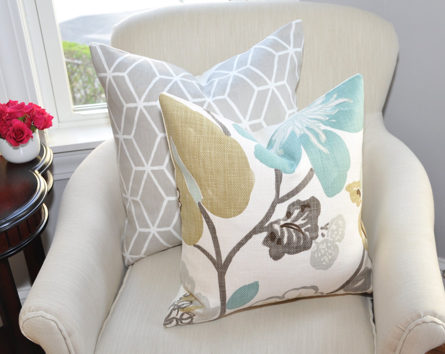 Reserved for Nicole // TWO Braemore Diamond Geometric Pillow Covers -- 20x20