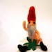 Gnome miniature needle felted naked mature small needle felted nekked gnome /made to order