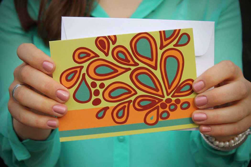 Stationery Note Cards Colorful Modern (8 cards & envelopes)