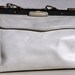 Vintage Leather Handbag, White Leather Bag, Doctor's Style Handbag White