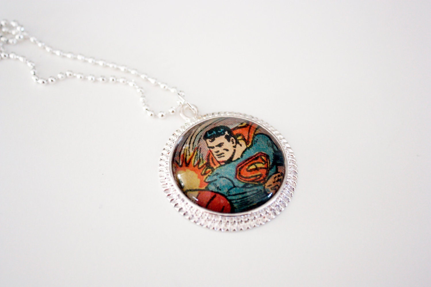 Recycled vintage comic book necklace