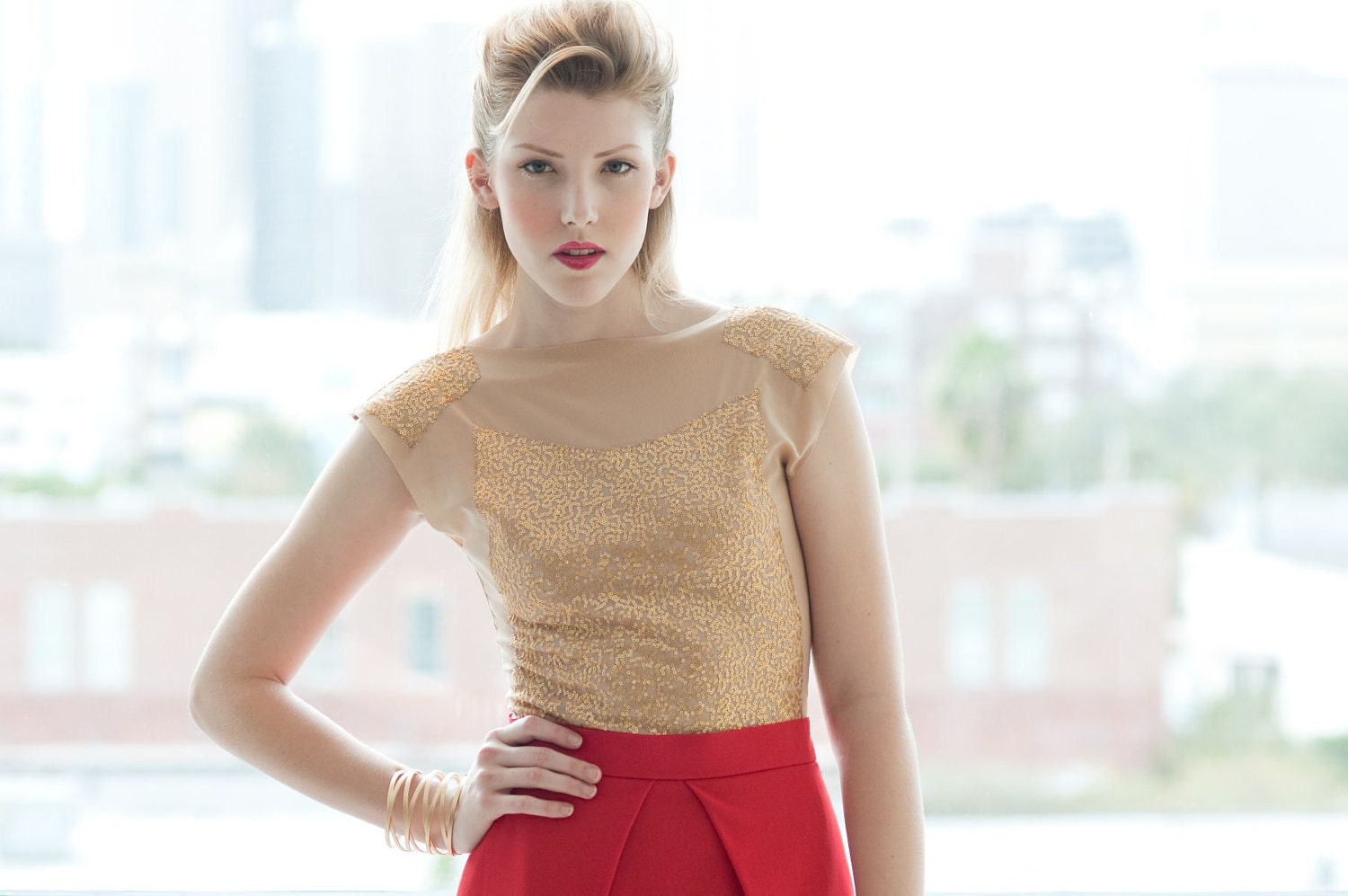 The shimmery blouse