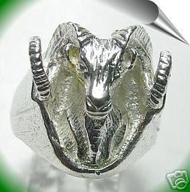 SS-1101 Heavy Aries RAM Goat Zodiac sign Jewelry ring Silver Pick Your Ring Size We Have Sizes 3 to 14