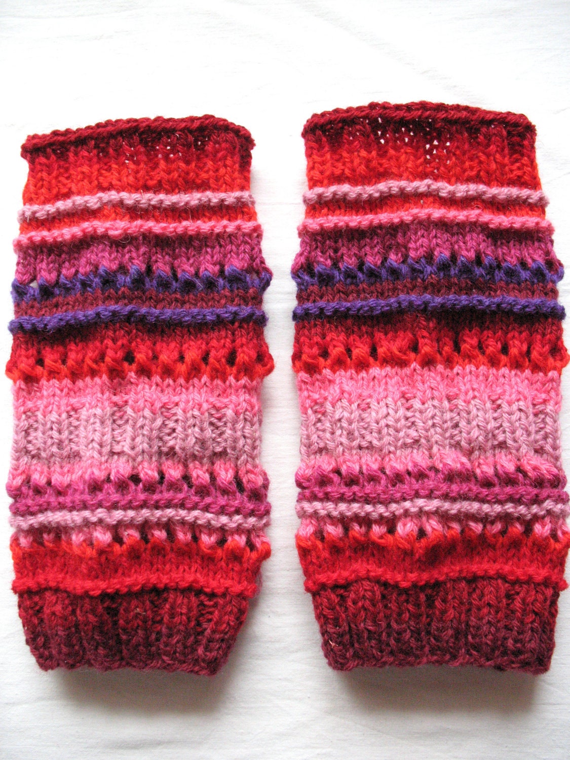 Leg Warmers Striped Multicolored Blue Red Green Yellow Orange Black Gaiters Handknitted