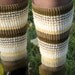 Leg Warmers Striped Multicolored Blue Red Green Yellow Orange Black Gaiters Handknitted