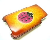 Penny the Ladybug iPhone 4 Leather Orange Case ( Vegetable Tanned )