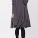 Pile collar cotton dress in Dark gray
